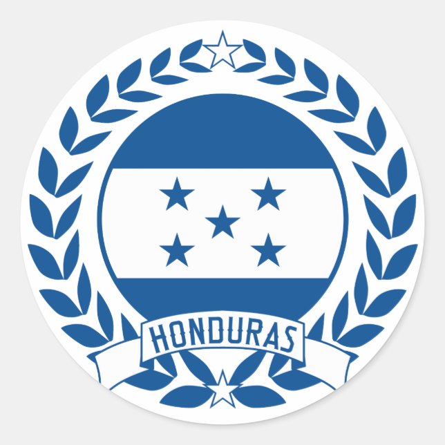 Pegatina Redonda Honduras Wreath (Anverso)