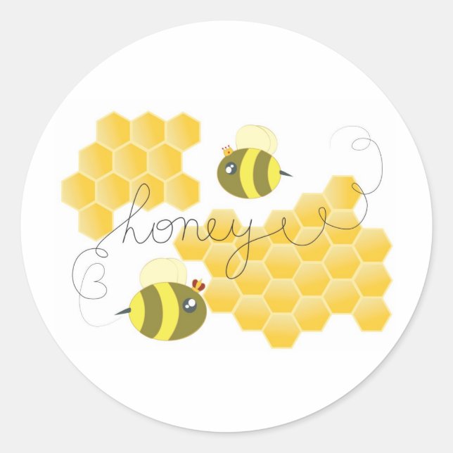 Pegatina Redonda honey (Anverso)