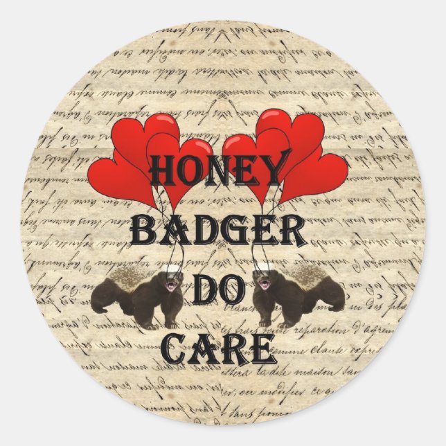 Pegatina Redonda Honey badger (Anverso)