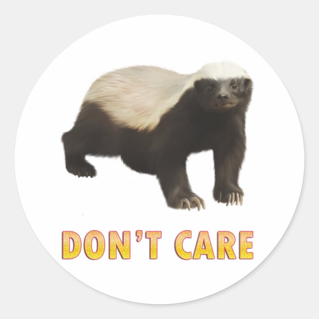 Pegatina Redonda Honey Badger (Anverso)