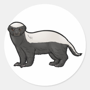 Pegatina Redonda Honey Badger