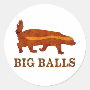 Pegatina Redonda Honey Badger Big Balls