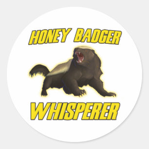 Pegatina Redonda Honey Badger Whisperer