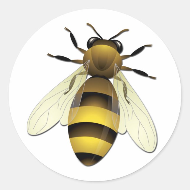 Pegatina Redonda Honey Bee (Anverso)