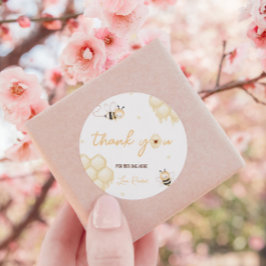 Pegatina Redonda Honey Bee 1er cumpleaños