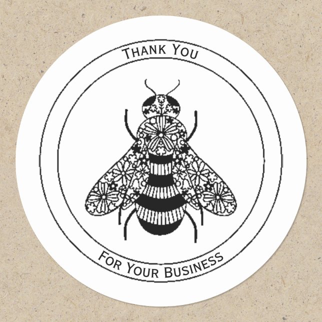 Pegatina Redonda Honey Bee Business Gracias (Subido por el creador)