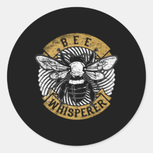 Pegatina Redonda Honey Bee Whisperer Beekeeper Pollen