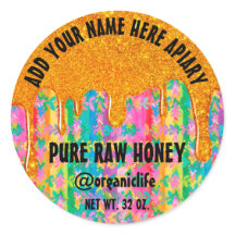 Honey Jar Honeybee Honeycomb Gold Driss Rainbow
