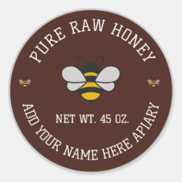Pegatina Redonda Honey Jar Stickers | Bee & Honeycomb Apiary Labels