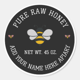 Pegatina Redonda Honey Jar Stickers | Bee & Honeycomb Apiary Labels