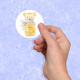 Pegatina Redonda Honey Jar Teddy Bear Gracias