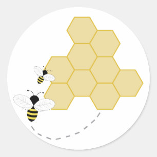 Pegatina Redonda Honeycomb
