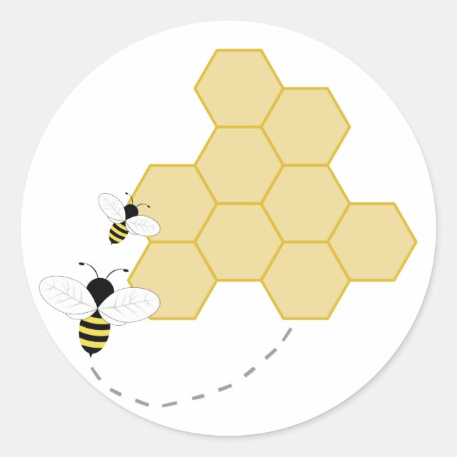Pegatina Redonda Honeycomb (Anverso)