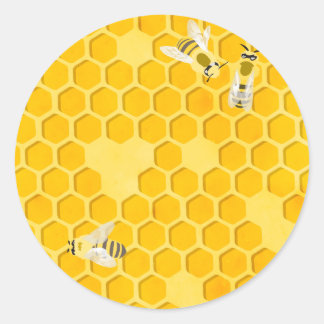 Pegatina Redonda Honeycomb