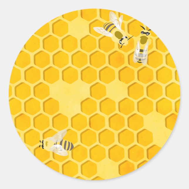 Pegatina Redonda Honeycomb (Anverso)