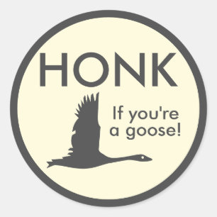 Pegatina Redonda HONK si eres un tonto diciendo