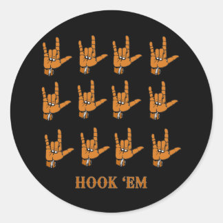 Pegatina Redonda Hook Em