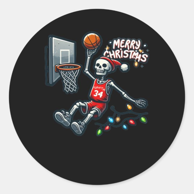 Pegatina Redonda Hoop de baloncesto (Anverso)