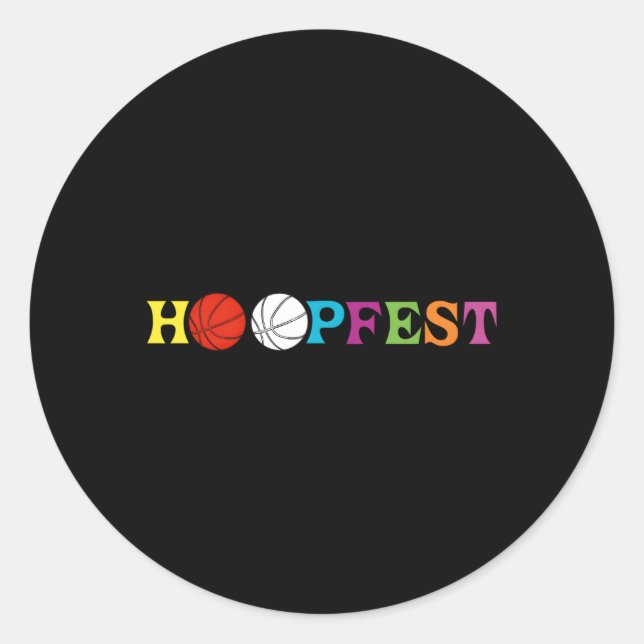 Pegatina Redonda Hoopfest (Anverso)