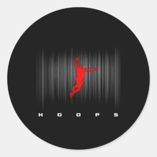 Pegatina Redonda Hoops Bysketbyll Appartal - Bysketbyll