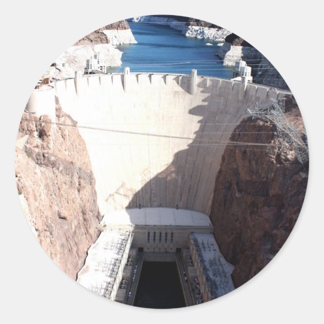 Pegatina Redonda Hoover Dam (Anverso)