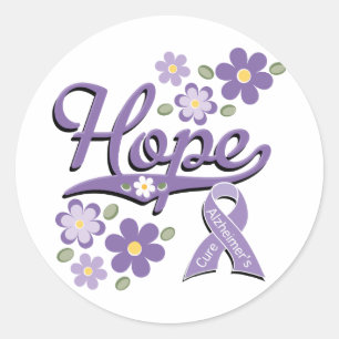 Pegatina Redonda Hope Alzheimer's Pegatinas