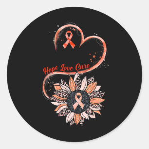 Pegatina Redonda Hope Love Cure Fighter Sunflower RSD CRPS Awarenes