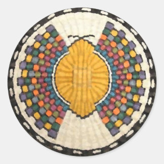 Pegatina Redonda Hopi Snake Motif Vintage Native American