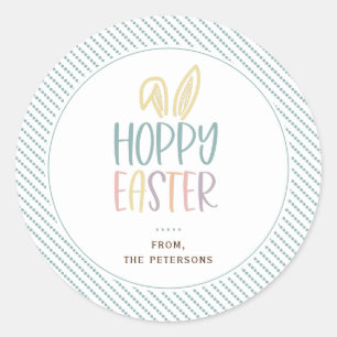 Pegatina Redonda Hoppy Ears Bunny