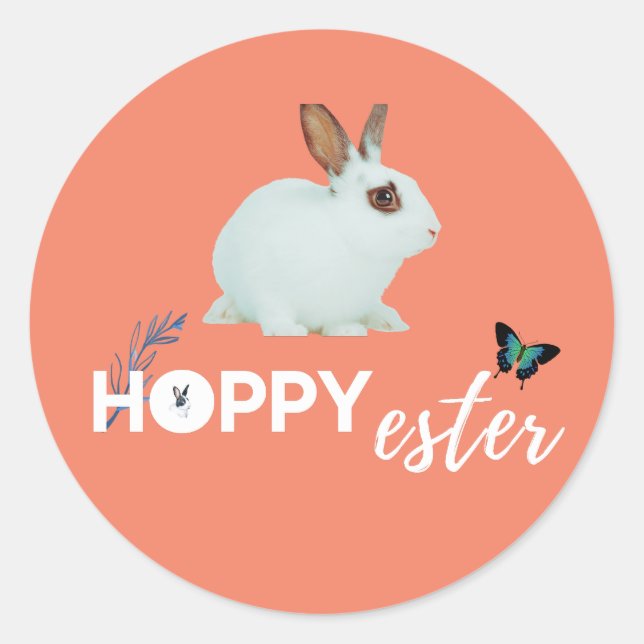 Pegatina Redonda Hoppy Ester Funny Design (Anverso)