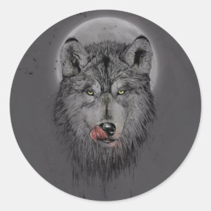 Pegatina Redonda Hora de la cena (versión oscura)