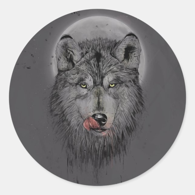 Pegatina Redonda Hora de la cena (versión oscura) (Anverso)