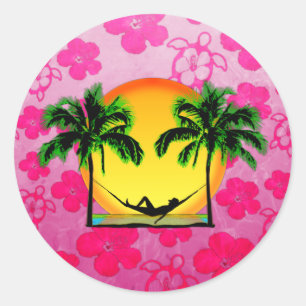 Pegatina Redonda Hora de la isla