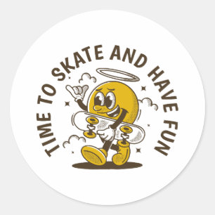 Pegatina Redonda Hora de patinar