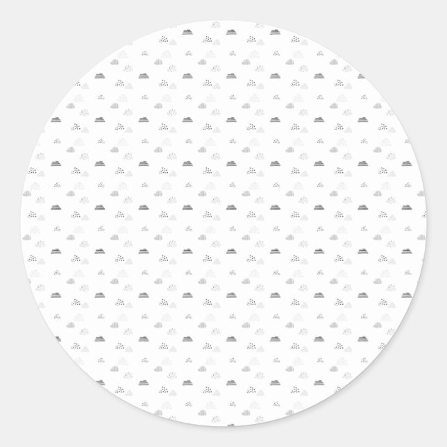 Pegatina Redonda Horizontal, gris medio (Anverso)