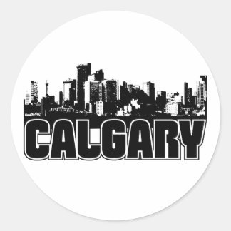 Pegatina Redonda Horizonte de Calgary