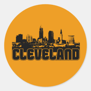 Pegatina Redonda Horizonte de Cleveland