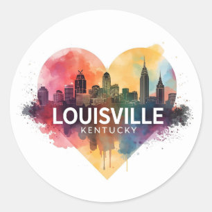 Pegatina Redonda Horizonte de Louisville Kentucky EE. UU.
