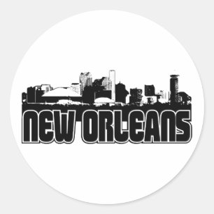 Pegatina Redonda Horizonte de New Orleans