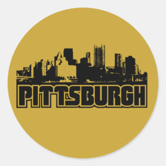 Pegatina Redonda Horizonte de Pittsburgh