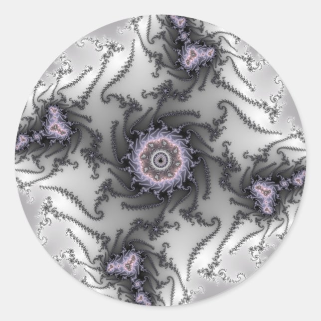 Pegatina Redonda Hormiga - Fractal (Anverso)