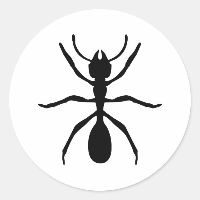 Pegatina Redonda hormiga negra (Anverso)