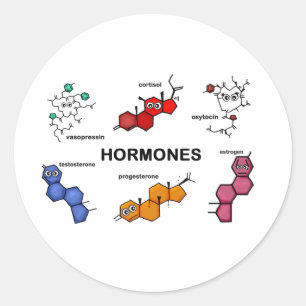 Pegatina Redonda Hormonas