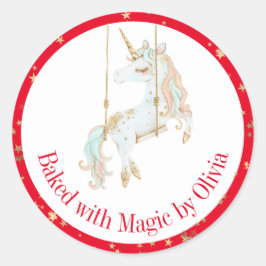 Pegatina Redonda Horneado con magia personalizada de vacaciones