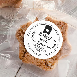 Pegatina Redonda Horneado con Navidades de amor
