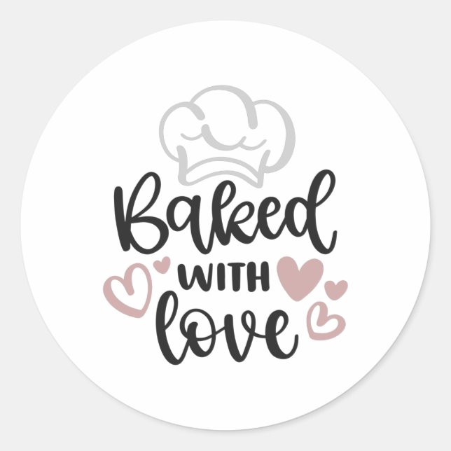 Pegatina Redonda Horneado de amor (Anverso)