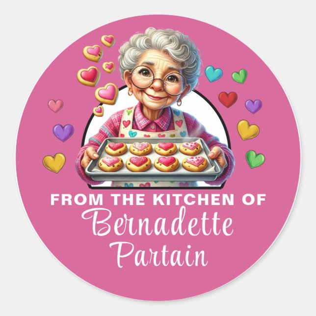 Pegatina Redonda Horneado de amor (Anverso)