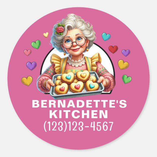 Pegatina Redonda Horneado de amor (Anverso)