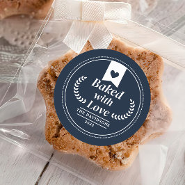 Pegatina Redonda Horneado de Navidades de amor