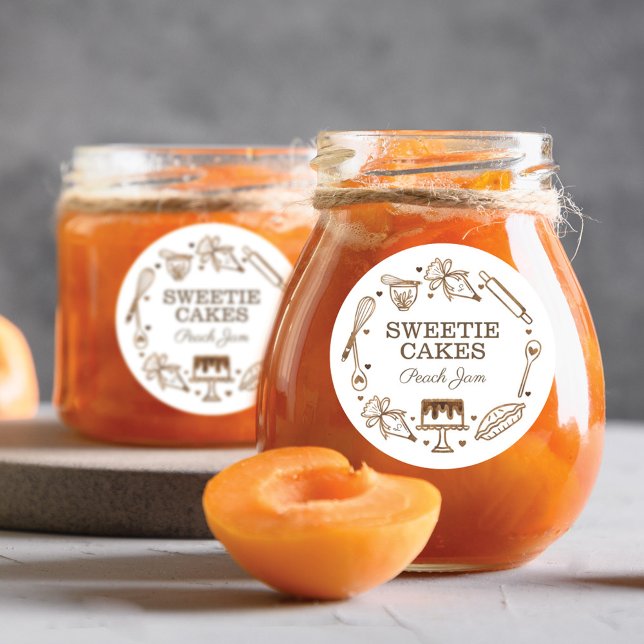 Pegatina Redonda Hornear y cocinar utensilios de madera textura Jar (Subido por el creador)